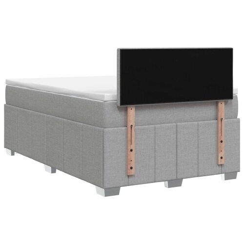 Boxspring krevet s madracem Svjetlosiva 120 x 190 cm Tkanina - Svjetlosiva 120 x 190 cm Prošiveno gumbima Cijena