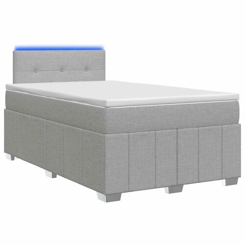 Boxspring krevet s madracem Svjetlosiva 120 x 190 cm Tkanina - Svjetlosiva 120 x 190 cm Prošiveno gumbima Cijena