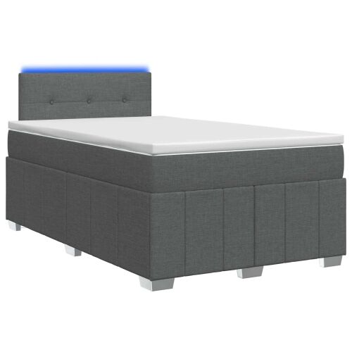 Boxspring krevet s madracem Tamnosiva 120 x 190 cm Tkanina - Tamnosiva 120 x 190 cm Prošiveno gumbima Cijena