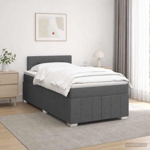 Boxspring krevet s madracem Tamnosiva 120 x 190 cm Tkanina - Tamnosiva 120 x 190 cm Prošiveno gumbima Cijena