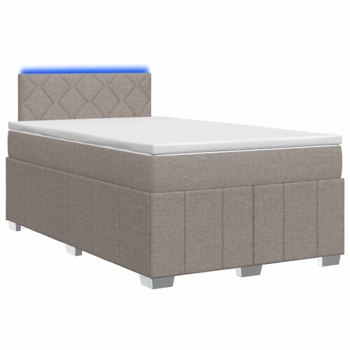 Boxspring krevet s madracem Sivosmeđa 120 x 190 cm Tkanina - Sivosmeđa 120 x 190 cm Dizajn s rombovima Cijena