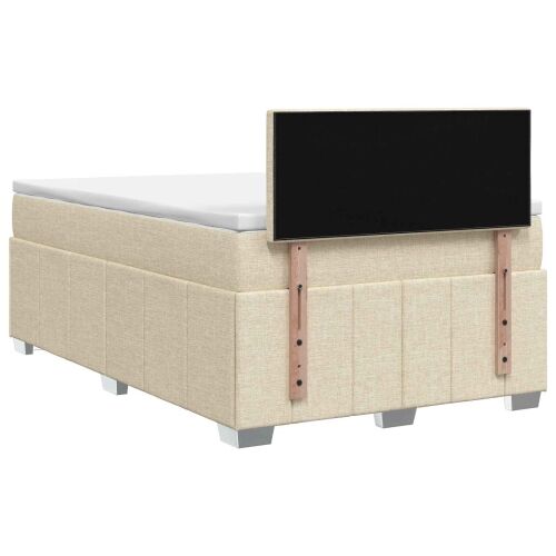 Boxspring krevet s madracem Krem 120 x 190 cm Tkanina - Krem 120 x 190 cm Dizajn s rombovima Cijena