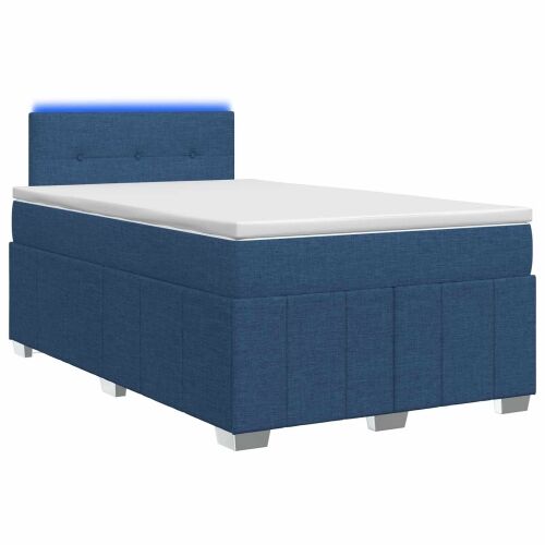Boxspring krevet s madracem Plava 120 x 200 cm Tkanina - Plava 120 x 200 cm Prošiveno gumbima Cijena