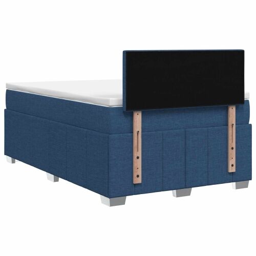 Boxspring krevet s madracem Plava 120 x 200 cm Tkanina - Plava 120 x 200 cm Prošiveno gumbima Cijena