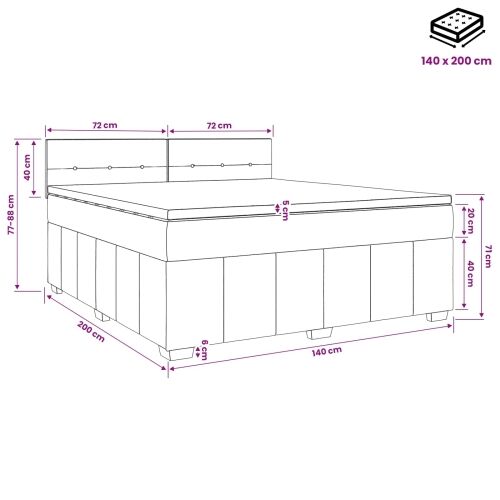 Boxspring krevet s madracem Crna 140 x 200 cm Tkanina - Crna 140 x 200 cm Prošiveno gumbima Cijena