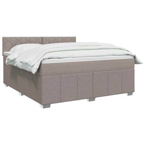 Boxspring krevet s madracem Sivosmeđa 160 x 200 cm Tkanina - Sivosmeđa 160 x 200 cm Dizajn s rombovima Cijena