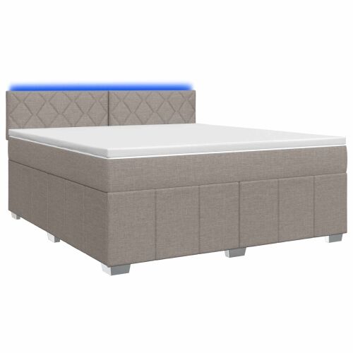 Boxspring krevet s madracem Sivosmeđa 160 x 200 cm Tkanina - Sivosmeđa 160 x 200 cm Dizajn s rombovima Cijena