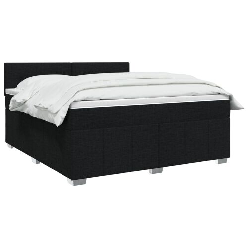 Boxspring krevet s madracem Crna 180 x 200 cm Tkanina - Crna 180 x 200 cm Prošiveno gumbima Cijena