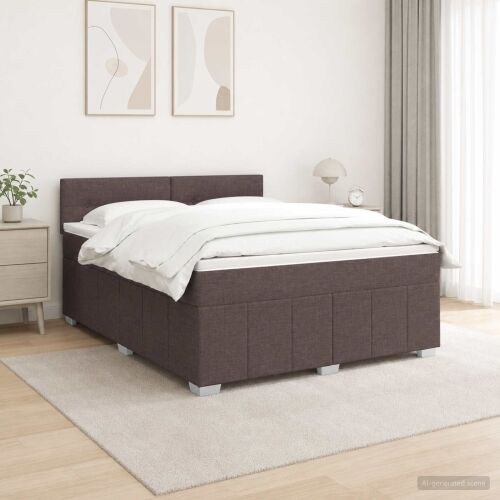 Boxspring krevet s madracem Tamno smeđa 180 x 200 cm Tkanina - Tamno smeđa 180 x 200 cm Prošiveno gumbima Cijena