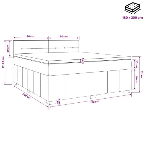 Boxspring krevet s madracem Tamno smeđa 180 x 200 cm Tkanina - Tamno smeđa 180 x 200 cm Prošiveno gumbima Cijena
