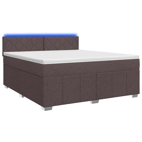 Boxspring krevet s madracem Tamno smeđa 180 x 200 cm Tkanina - Tamno smeđa 180 x 200 cm Dizajn s rombovima Cijena