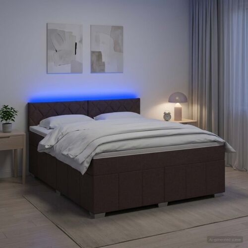 Boxspring krevet s madracem Tamno smeđa 180 x 200 cm Tkanina - Tamno smeđa 180 x 200 cm Dizajn s rombovima Cijena