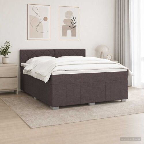 Boxspring krevet s madracem Tamno smeđa 180 x 200 cm Tkanina - Tamno smeđa 180 x 200 cm Dizajn s rombovima Cijena