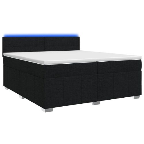 Boxspring krevet s madracem Crna 200 x 200 cm Tkanina - Crna 200 x 200 cm Prošiveno gumbima Cijena