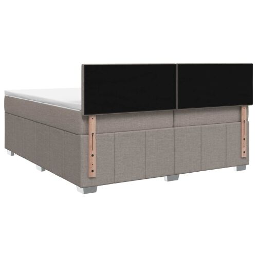 Boxspring krevet s madracem Sivosmeđa 200 x 200 cm Tkanina - Sivosmeđa 200 x 200 cm Prošiveno gumbima Cijena