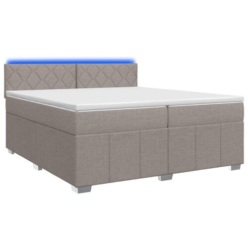 Boxspring krevet s madracem Sivosmeđa 200 x 200 cm Tkanina - Sivosmeđa 200 x 200 cm Dizajn s rombovima Cijena