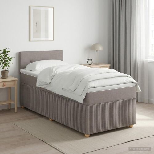 Boxspring krevet s madracem Sivosmeđa 80 x 200 cm Tkanina - Sivosmeđa 80 x 200 cm Prošiveno gumbima Cijena