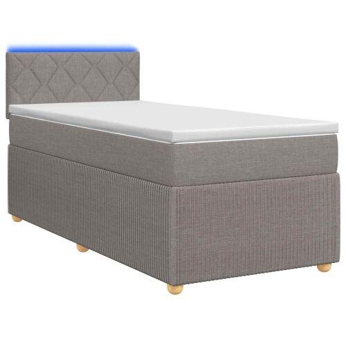 Boxspring krevet s madracem Sivosmeđa 90 x 190 cm Tkanina - Sivosmeđa 90 x 190 cm Dizajn s rombovima Cijena