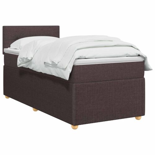 Boxspring krevet s madracem Tamno smeđa 90 x 200 cm Tkanina - Tamno smeđa 90 x 200 cm Prošiveno gumbima Cijena