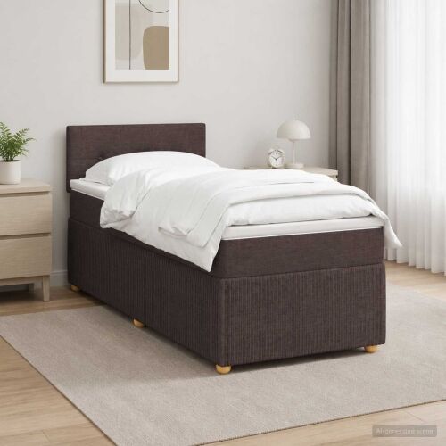 Boxspring krevet s madracem Tamno smeđa 90 x 200 cm Tkanina - Tamno smeđa 90 x 200 cm Prošiveno gumbima Cijena