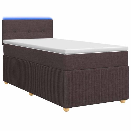 Boxspring krevet s madracem Tamno smeđa 90 x 200 cm Tkanina - Tamno smeđa 90 x 200 cm Prošiveno gumbima Cijena