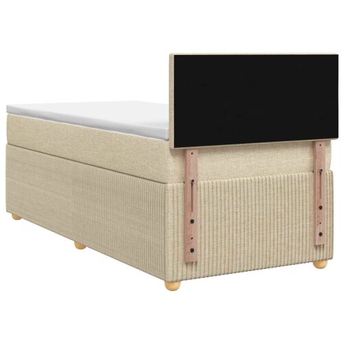 Boxspring krevet s madracem Krem 90 x 200 cm Tkanina - Krem 90 x 200 cm Prošiveno gumbima Cijena