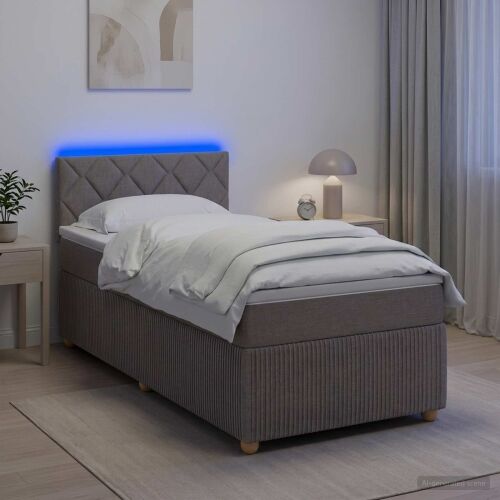 Boxspring krevet s madracem Sivosmeđa 100 x 200 cm Tkanina - Sivosmeđa 100 x 200 cm Dizajn s rombovima Cijena