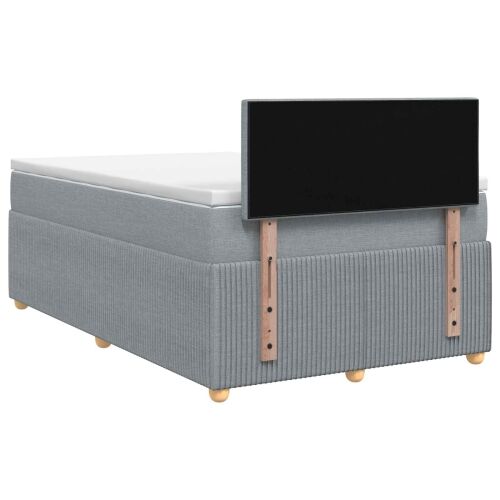 Boxspring krevet s madracem Svjetlosiva 120 x 190 cm Tkanina - Svjetlosiva 120 x 190 cm Prošiveno gumbima Cijena