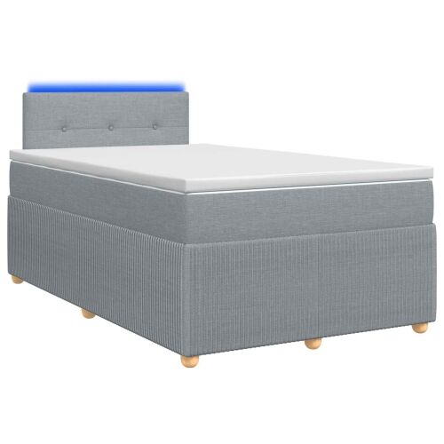 Boxspring krevet s madracem Svjetlosiva 120 x 190 cm Tkanina - Svjetlosiva 120 x 190 cm Prošiveno gumbima Cijena