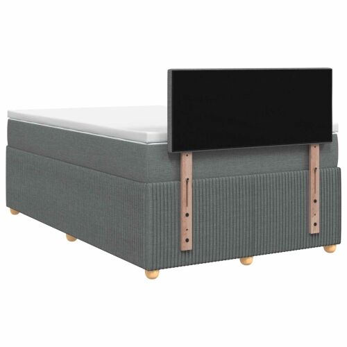 Boxspring krevet s madracem Tamnosiva 120 x 190 cm Tkanina - Tamnosiva 120 x 190 cm Prošiveno gumbima Cijena