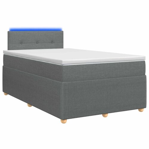 Boxspring krevet s madracem Tamnosiva 120 x 190 cm Tkanina - Tamnosiva 120 x 190 cm Prošiveno gumbima Cijena