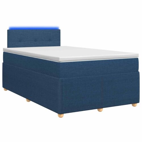 Boxspring krevet s madracem Plava 120 x 190 cm Tkanina - Plava 120 x 190 cm Prošiveno gumbima Cijena