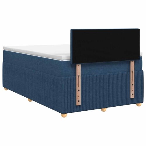 Boxspring krevet s madracem Plava 120 x 190 cm Tkanina - Plava 120 x 190 cm Prošiveno gumbima Cijena
