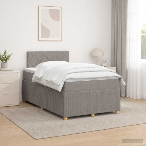 Boxspring krevet s madracem Sivosmeđa 120 x 190 cm Tkanina - Sivosmeđa 120 x 190 cm Dizajn s rombovima Cijena