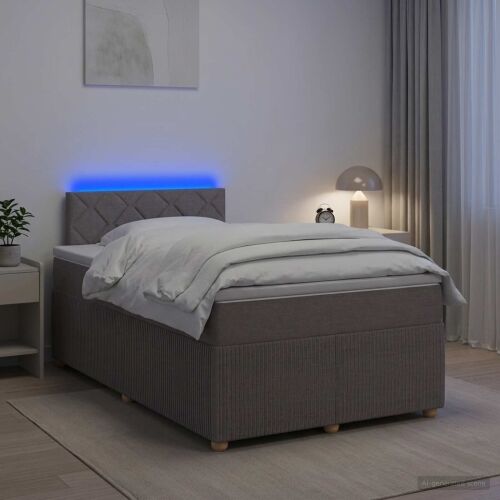 Boxspring krevet s madracem Sivosmeđa 120 x 190 cm Tkanina - Sivosmeđa 120 x 190 cm Dizajn s rombovima Cijena