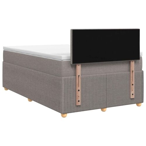 Boxspring krevet s madracem Sivosmeđa 120 x 190 cm Tkanina - Sivosmeđa 120 x 190 cm Dizajn s rombovima Cijena