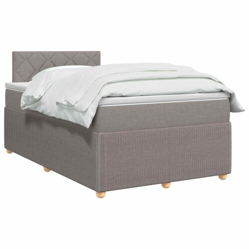 Boxspring krevet s madracem Sivosmeđa 120 x 200 cm Tkanina - Sivosmeđa 120 x 200 cm Dizajn s rombovima Cijena