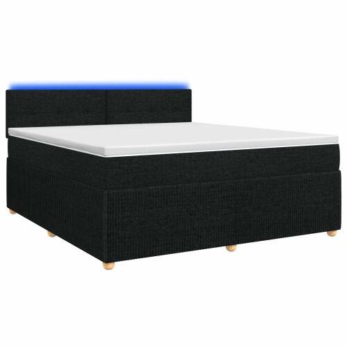 Boxspring krevet s madracem Crna 140 x 190 cm Tkanina - Crna 140 x 190 cm Prošiveno gumbima Cijena