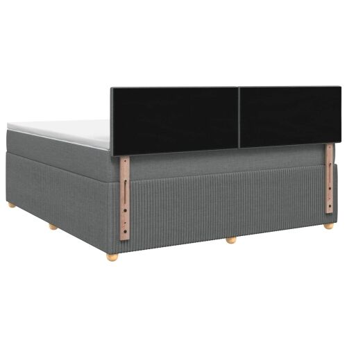 Boxspring krevet s madracem Tamnosiva 160 x 200 cm Tkanina - Tamnosiva 160 x 200 cm Dizajn s rombovima Cijena