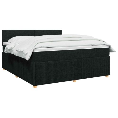 Boxspring krevet s madracem Crna 180 x 200 cm Tkanina - Crna 180 x 200 cm Prošiveno gumbima Cijena