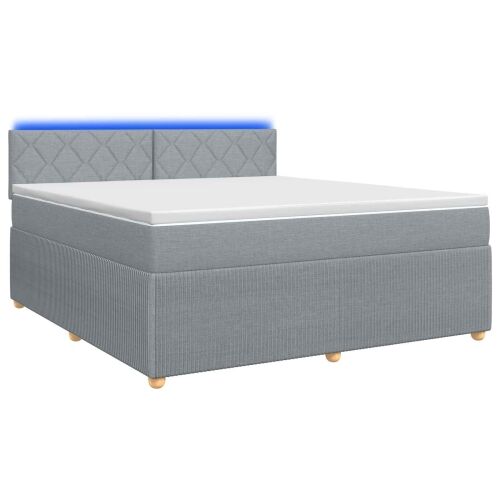 Boxspring krevet s madracem Svjetlosiva 180 x 200 cm Tkanina - Svjetlosiva 180 x 200 cm Dizajn s rombovima Cijena