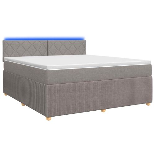 Boxspring krevet s madracem Sivosmeđa 180 x 200 cm Tkanina - Sivosmeđa 180 x 200 cm Dizajn s rombovima Cijena