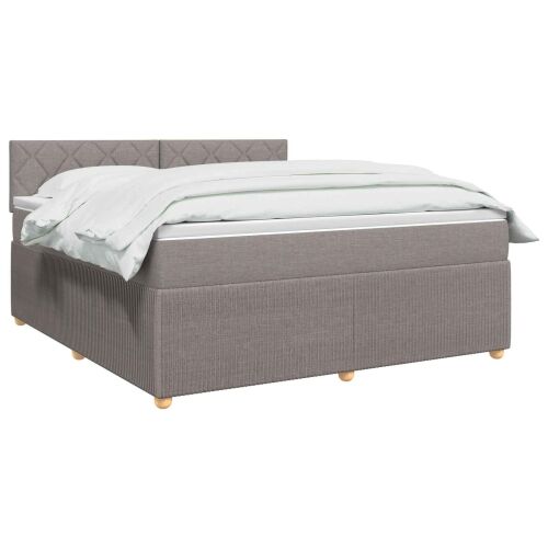 Boxspring krevet s madracem Sivosmeđa 180 x 200 cm Tkanina - Sivosmeđa 180 x 200 cm Dizajn s rombovima Cijena