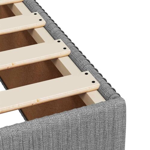Boxspring krevet s madracem Svjetlosiva 200 x 200 cm Tkanina - Svjetlosiva 200 x 200 cm Prošiveno gumbima Cijena