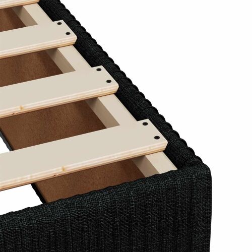 Boxspring krevet s madracem Crna 200 x 200 cm Tkanina - Crna 200 x 200 cm Prošiveno gumbima Cijena