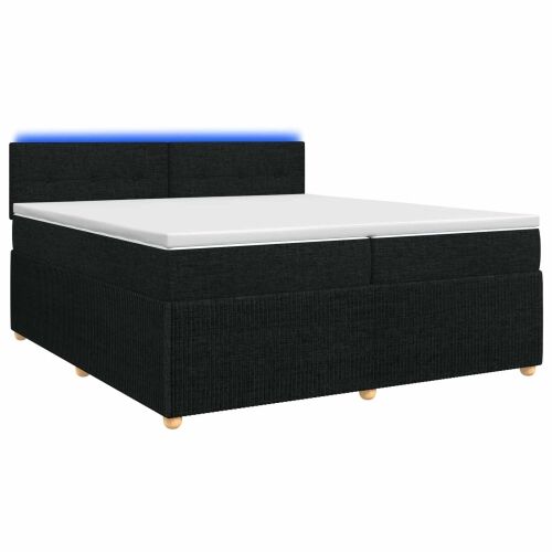 Boxspring krevet s madracem Crna 200 x 200 cm Tkanina - Crna 200 x 200 cm Prošiveno gumbima Cijena