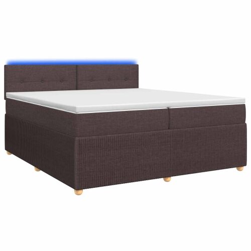 Boxspring krevet s madracem Tamno smeđa 200 x 200 cm Tkanina - Tamno smeđa 200 x 200 cm Prošiveno gumbima Cijena