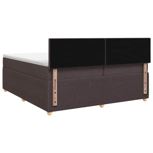 Boxspring krevet s madracem Tamno smeđa 200 x 200 cm Tkanina - Tamno smeđa 200 x 200 cm Prošiveno gumbima Cijena