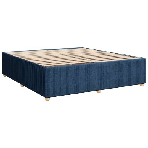 Boxspring krevet s madracem Plava 200 x 200 cm Tkanina - Plava 200 x 200 cm Prošiveno gumbima Cijena