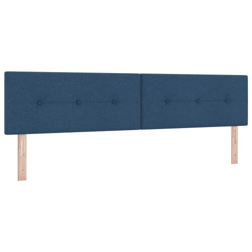 Boxspring krevet s madracem Plava 200 x 200 cm Tkanina - Plava 200 x 200 cm Prošiveno gumbima Cijena